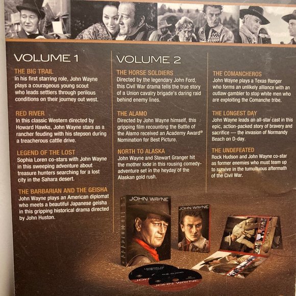 John Wayne Film Collection: DVD, Box Set - VOLUMES 1 & 2 - NEW SEALED NIB - Picture 3 of 9